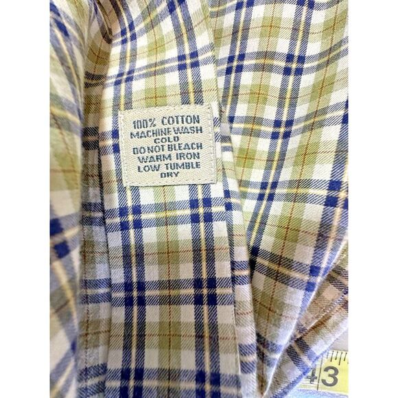 Peter Millar Button Down Mens XL Olive Green Checks Plaid Long Sleeve Business - Picture 6 of 10